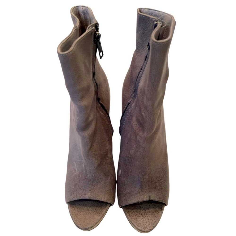 All Saints gray leather heels